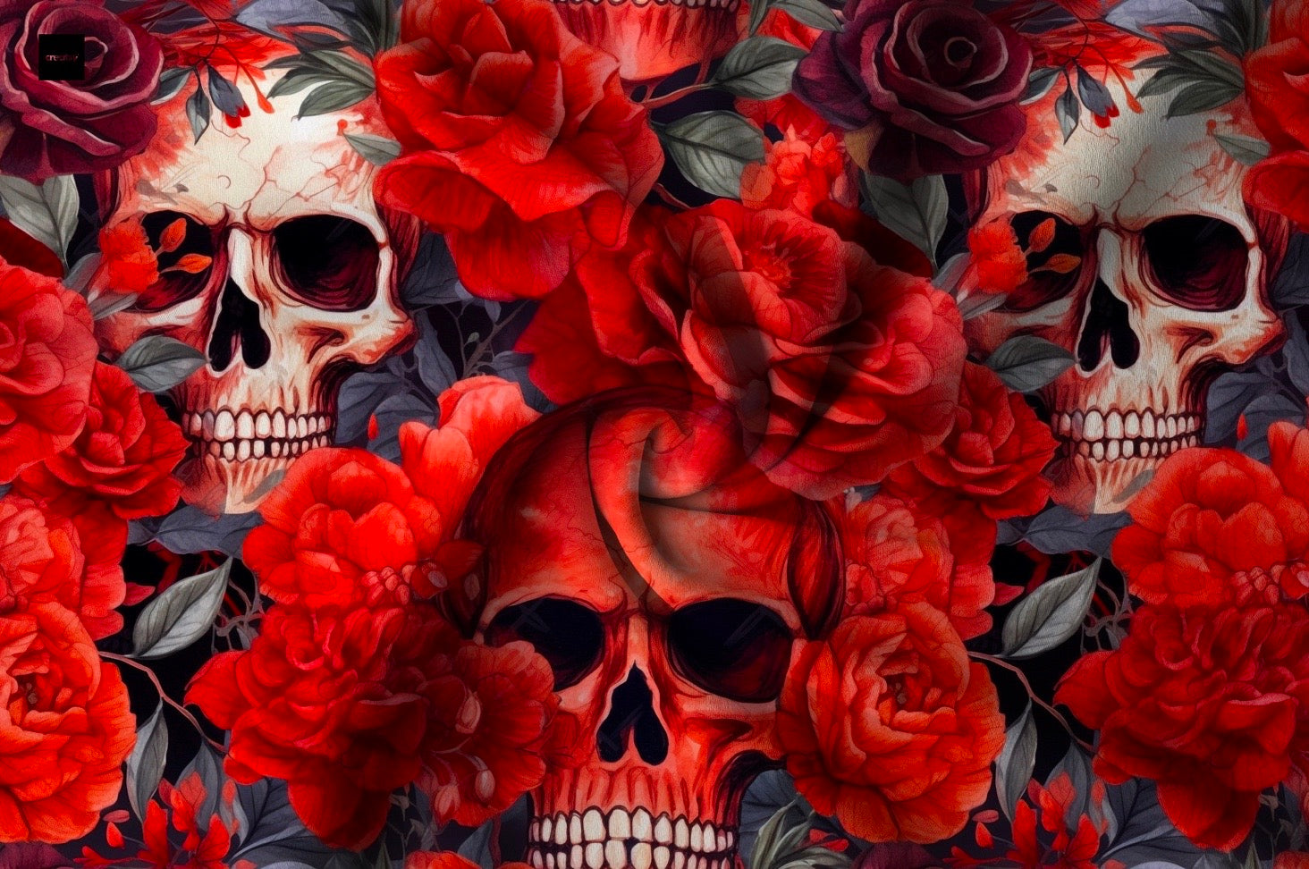 Rote Rosen Totenkopf Halloween